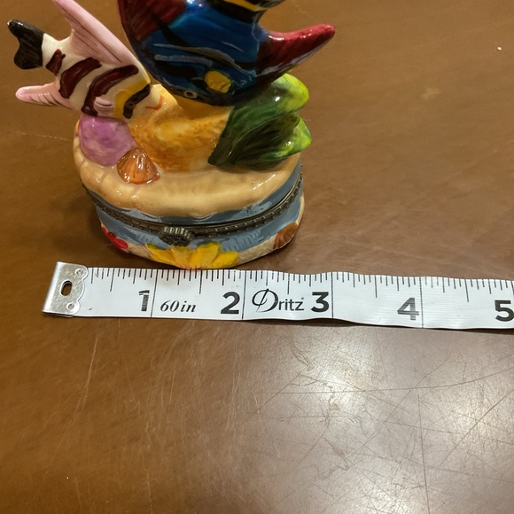 Porcelain Fish/Ocean Trinket, Pill, Jewelry Box. Still Has Original Tag. - Picture 7 of 9